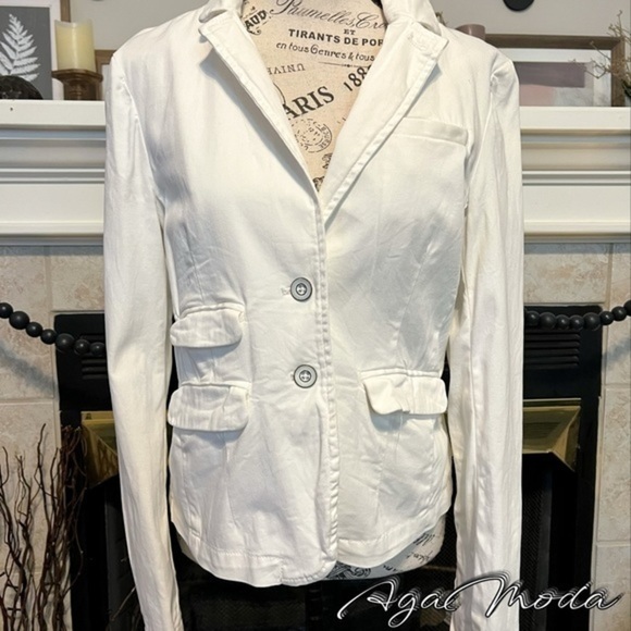 Anthropologie Jackets & Blazers - Anthropologie Heihei Ivory Fitted Jacket
